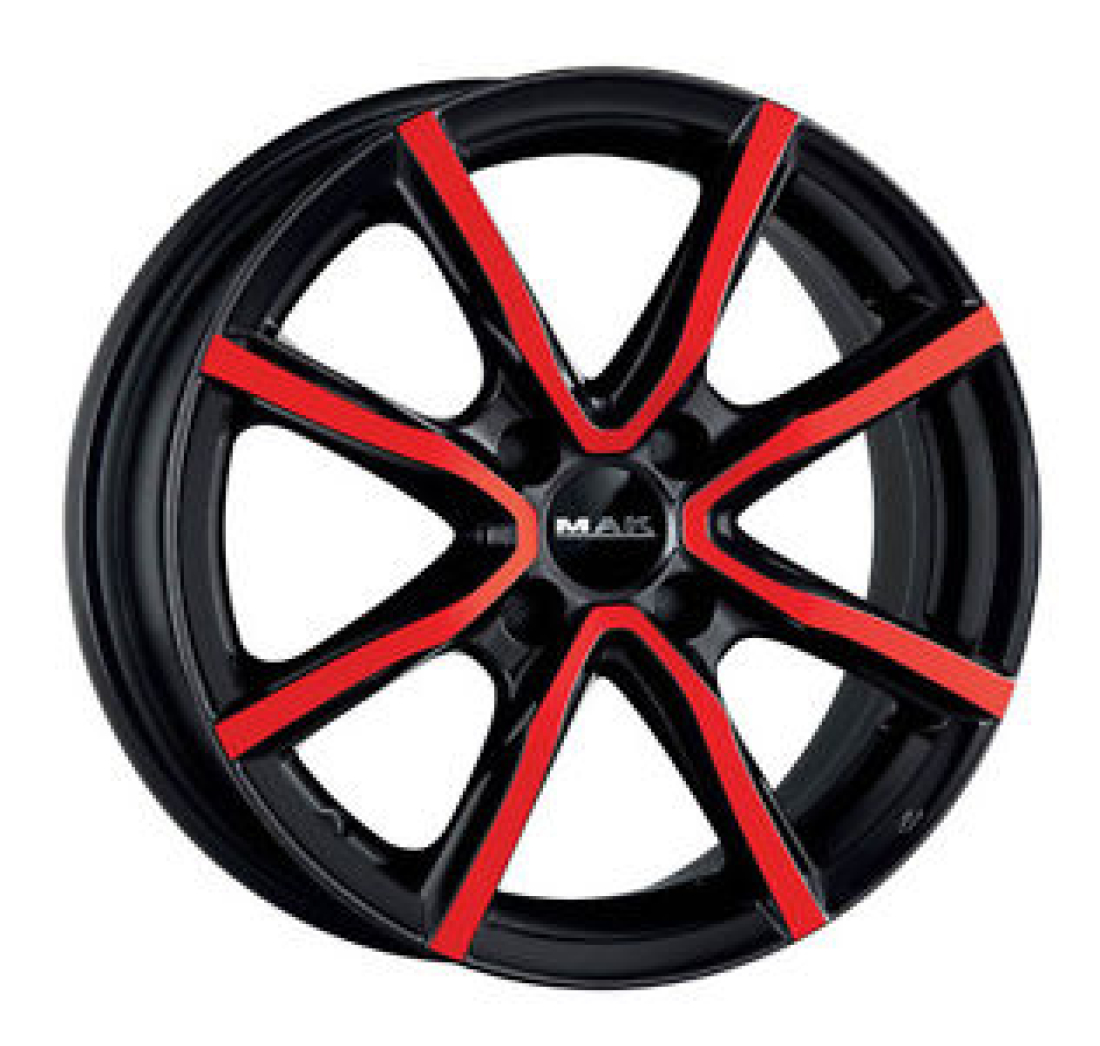 MILANO 4 6,5 16 40 4x100 MAK 72,00 BLACK AND RED